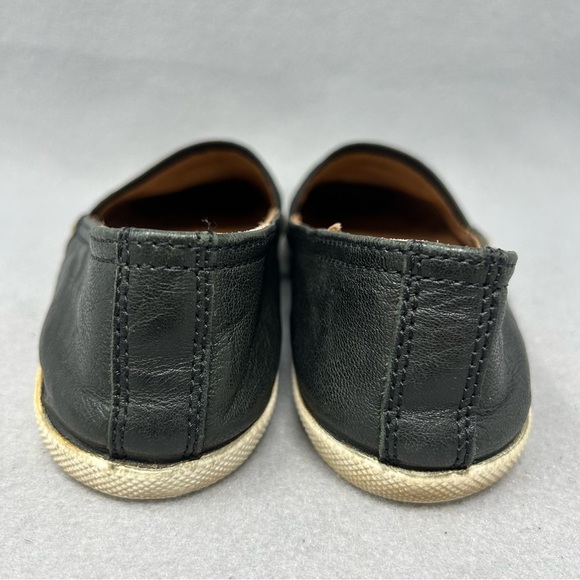 FRYE Melanie Black Italian Leather Distressed Flat Loafers Size 6M - Picture 8 of 12